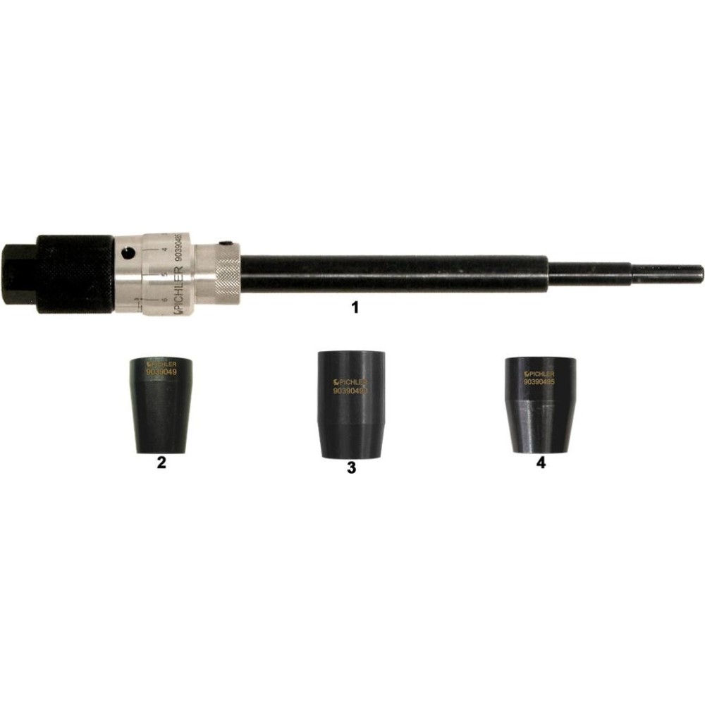 Unidad básica sin resorte, con 3 conos y tope de profundidad para fresa de asiento de inyector