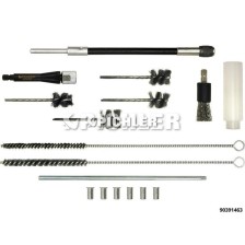 Juego de cepillos para limpieza de eje de inyector UNI II completo solo con cepillos de acero, sin estuche.