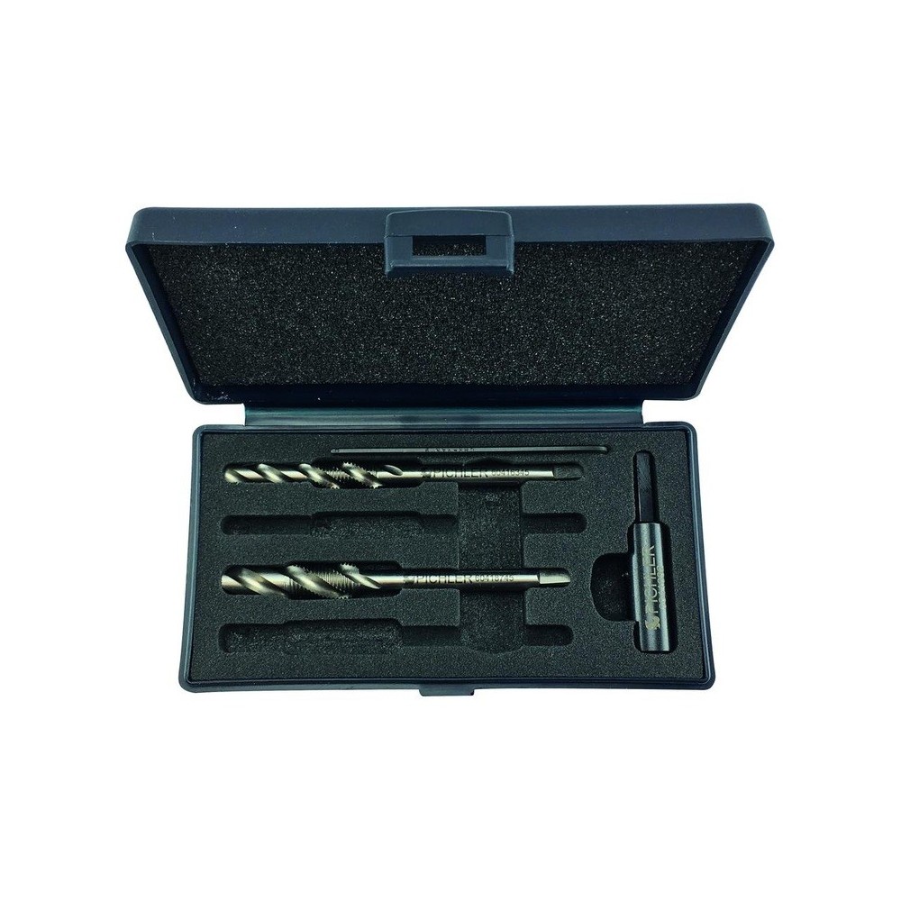 Juego de machos de roscar especiales con escuadra para rosca de montaje de bujías incandescentes M8x1 y M10x1