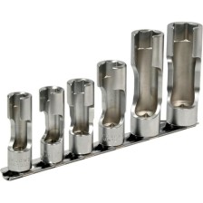 Juego de llaves para tuercas de unión de 6 puntas, 6 piezas, 10, 11, 12, 14, 17+19 mm A.3/8'