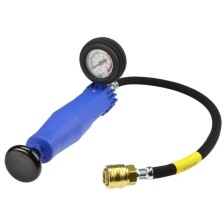 Bomba de presión del radiador 139/1S, modelo de plástico, con manguera fijada permanentemente.