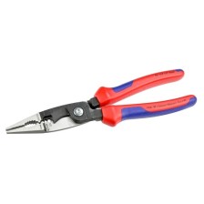 Alicates universales multifuncionales de corte y pelado de 200 mm. 6 funciones en un solo par de alicates.