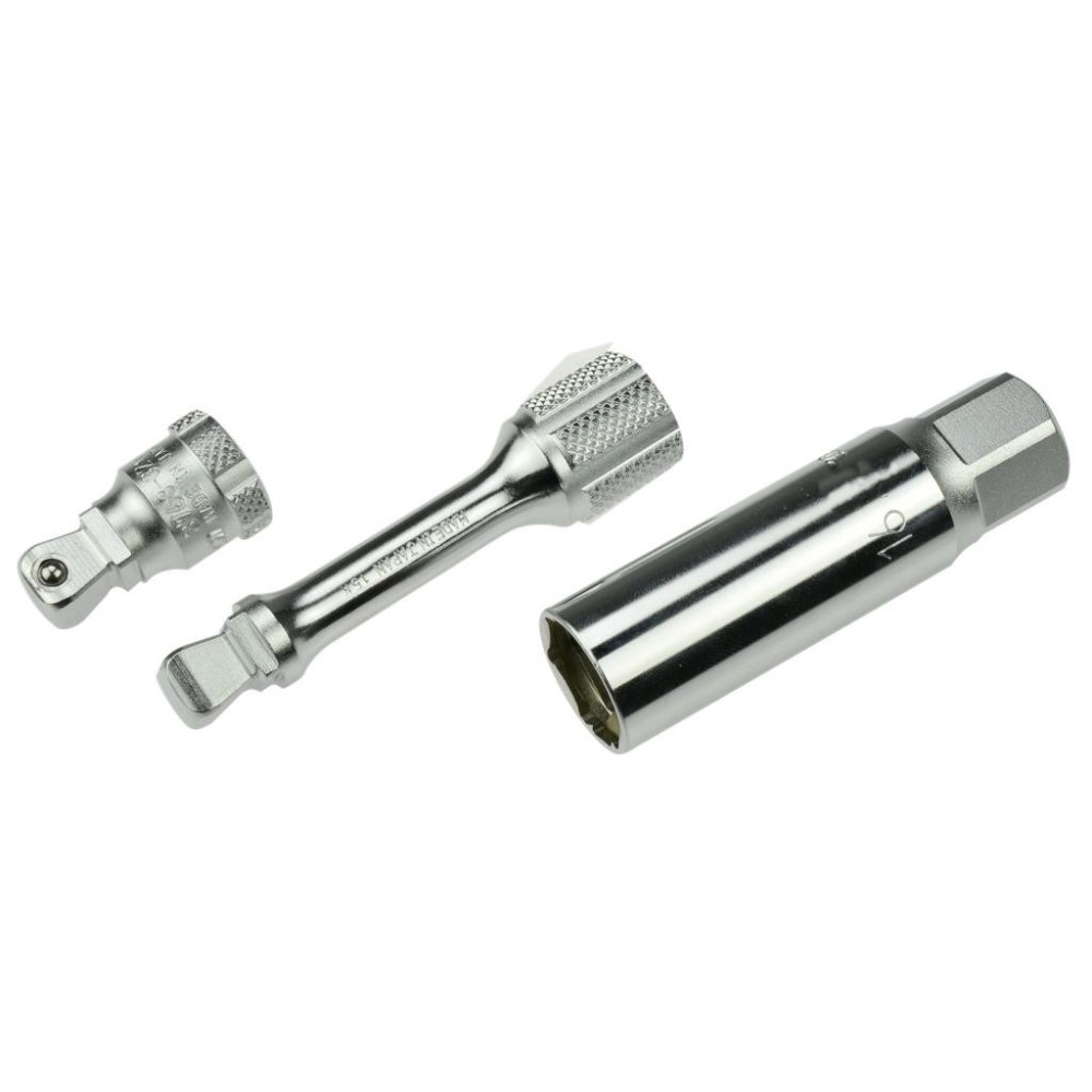 Juego de llaves para bujías, 3 piezas, con extensiones en ángulo, accionamiento de 3/8', tamaño de llave de 16 mm