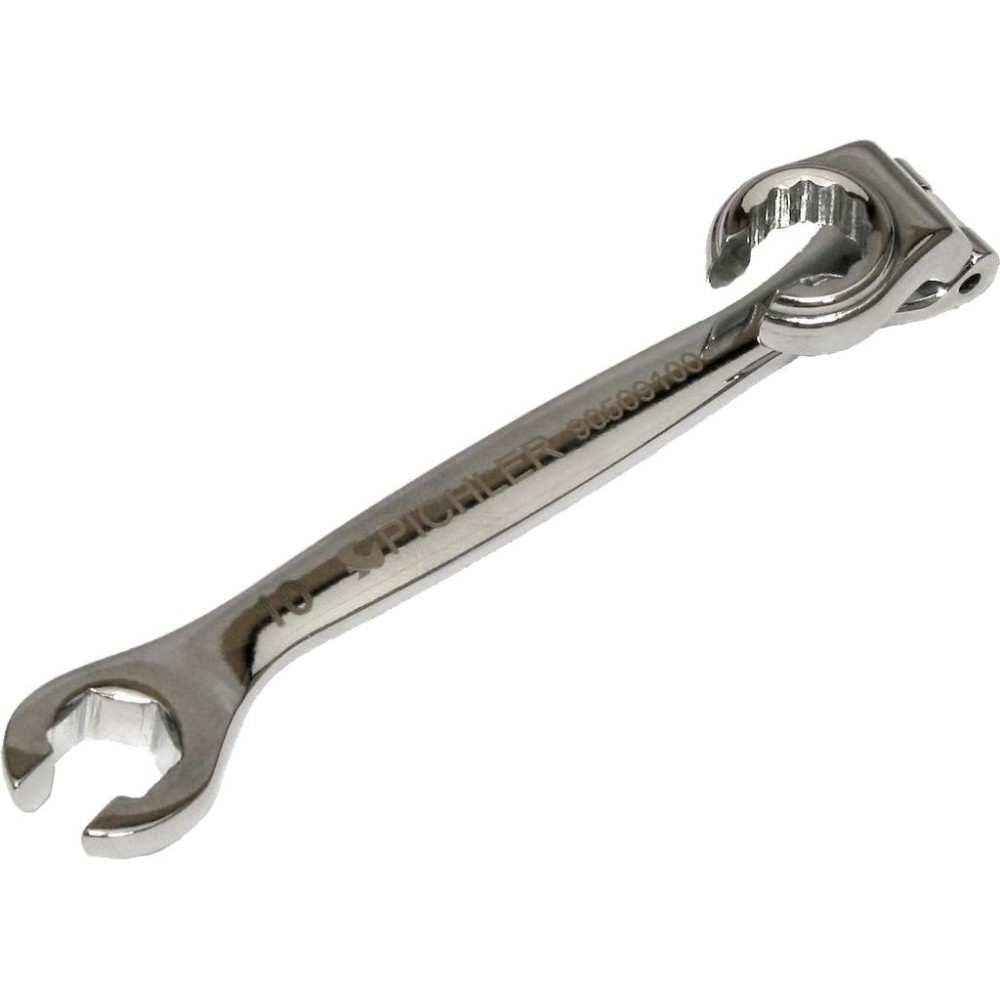 Llave de cable articulada de 12 puntas, de extremo abierto, 10 mm