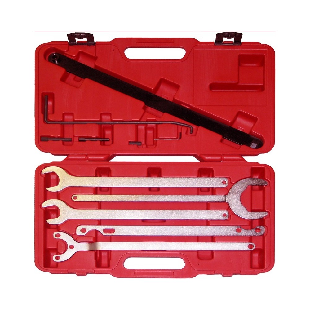 Juego de llaves de ventilador y herramientas de contrasujeción, surtido de 10 piezas para BMW y Mercedes