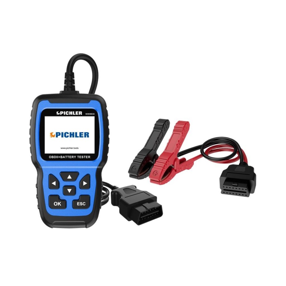 Escáner de autodiagnóstico OBD II Pro con comprobador de batería de 12/24 V.