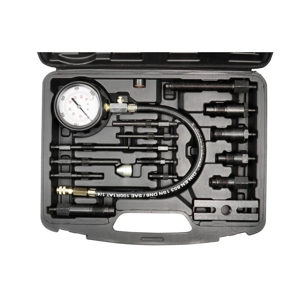 Comprobador de presión de compresión, manómetro diésel 0-70 bar con 9 adaptadores universales