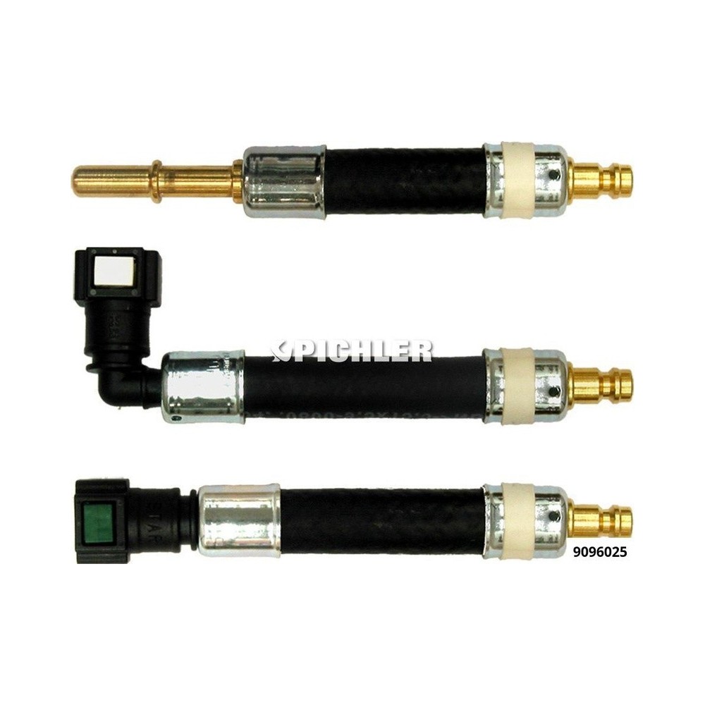 Juego de adaptadores 3 piezas. Ø7,89 mm (blanco) Recto, 90° y enchufe