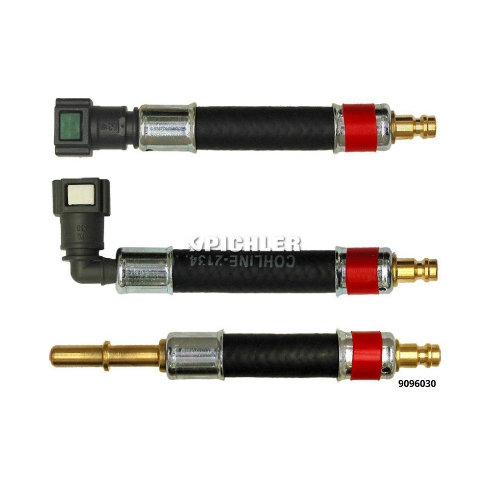 Juego de adaptadores 3 piezas Ø8,00 (rojo) recto, 90° y enchufe