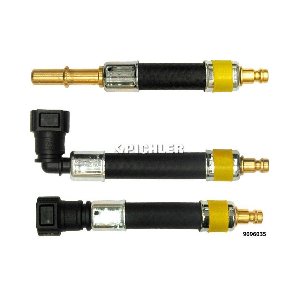 Juego de adaptadores 3 piezas. Ø9.49 (Amarillo) Recto, 90° y Enchufe