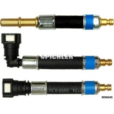 Juego de adaptadores de 3 piezas. Ø 10,00 (azul) recto, 90° y enchufe