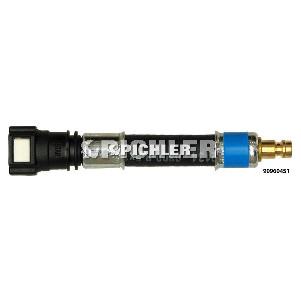 Adaptador recto Ø 10,00 (azul) y tapón DN5