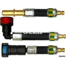 Juego de adaptadores 3 piezas. Ø11.80 (Amarillo-Verde) Recto, 90° y Enchufe