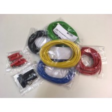 Surtido de cables/puntas de prueba, 5,0 metros, rojo/negro/amarillo/verde/azul, cada uno con 5 conectores banana con resorte, r