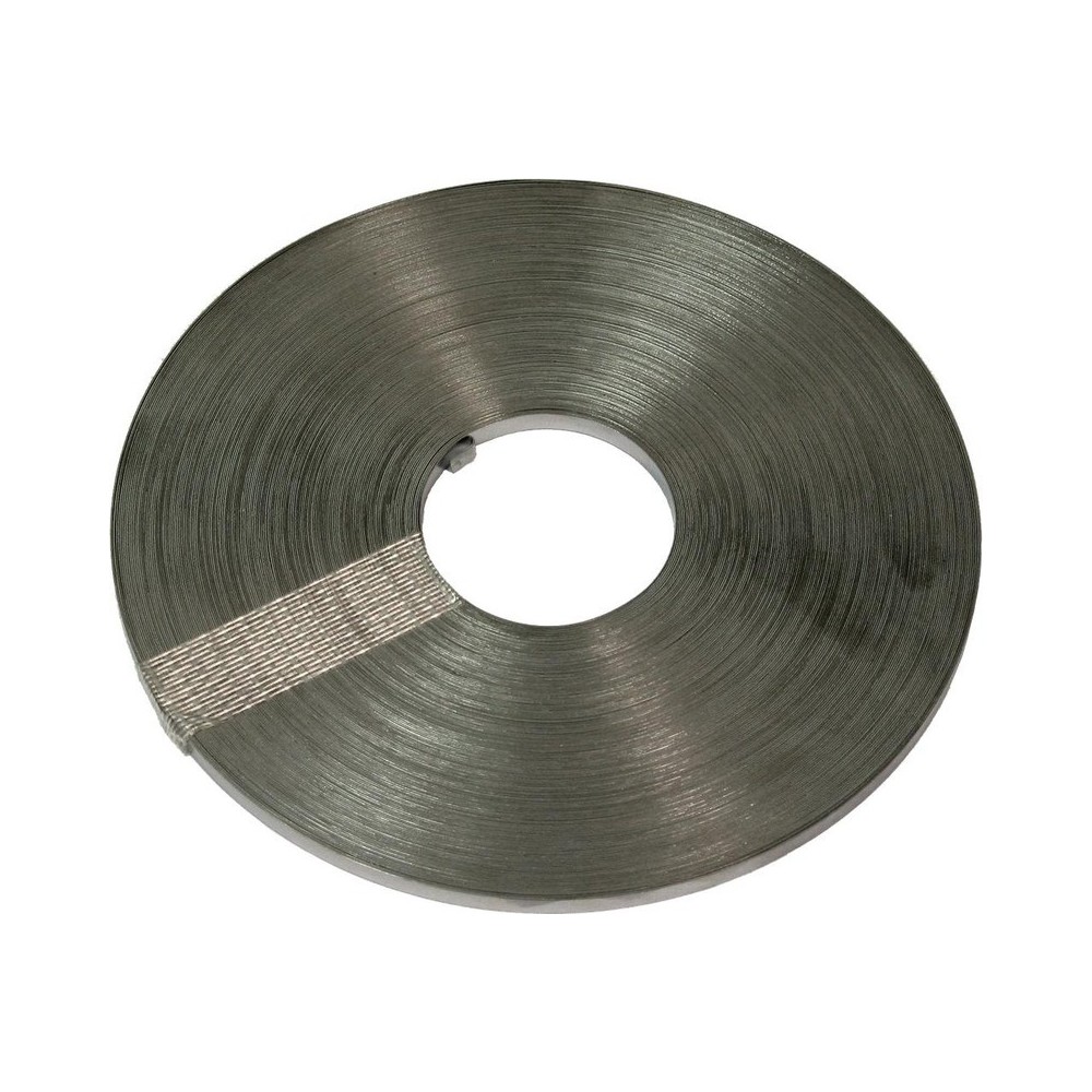 Abrazadera de encuadernación, rollo sin fin de 50 m, banda de acero inoxidable de 5,0 x 0,4