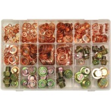 Surtido de tapones de drenaje de aceite y anillos de sellado, 534 piezas.