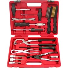 Juego de herramientas para resortes de freno y limpieza de frenos, 16 piezas, en estuche