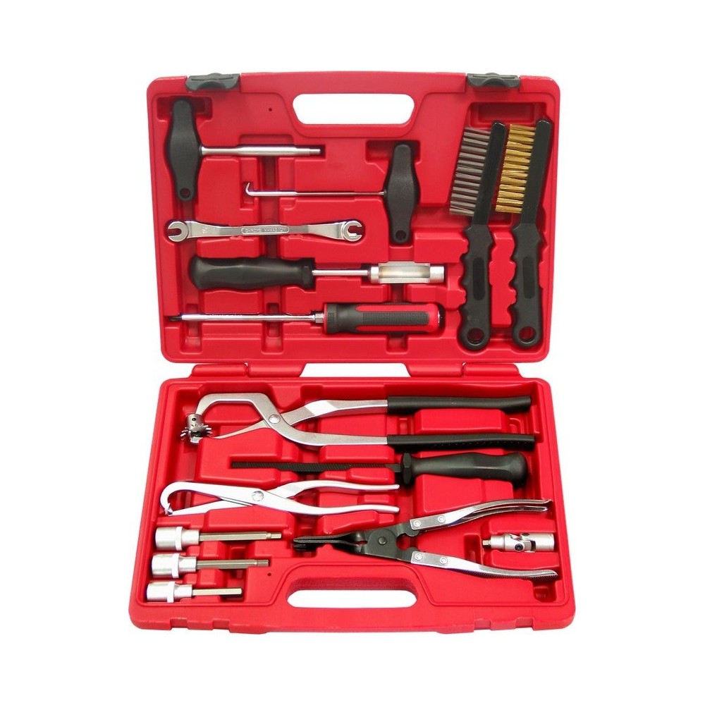 Juego de herramientas para resortes de freno y limpieza de frenos, 16 piezas, en estuche