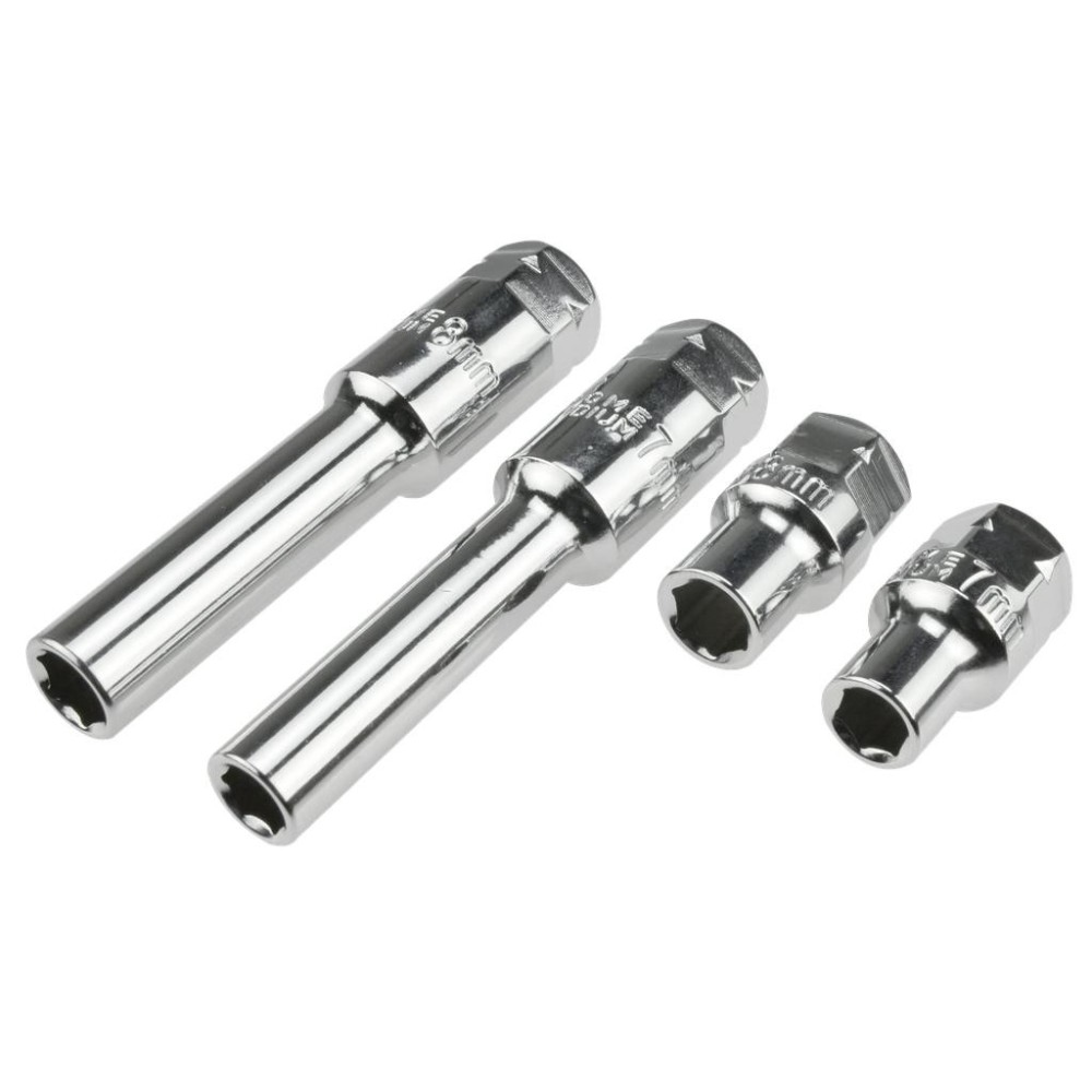 Juego complementario de llaves de purga de frenos, 4 piezas, 7 y 8 cortas y largas