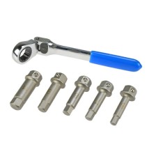 Insertos de punta especiales con carraca articulada de 180° de 13 mm, 6 uds.