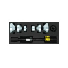 Juego de herramientas universal para cojinetes de rueda atornillados con sistema de doble cono