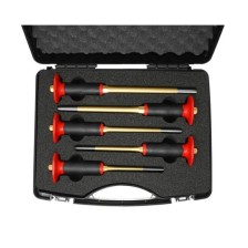 Juego de punzones XXL con protección para la mano, 5 piezas, en estuche de plástico