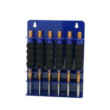 Juego de punzones SOFTGRIP de 6 piezas, ø 3, 4, 5, 6, 7, 8 mm con protección para la mano