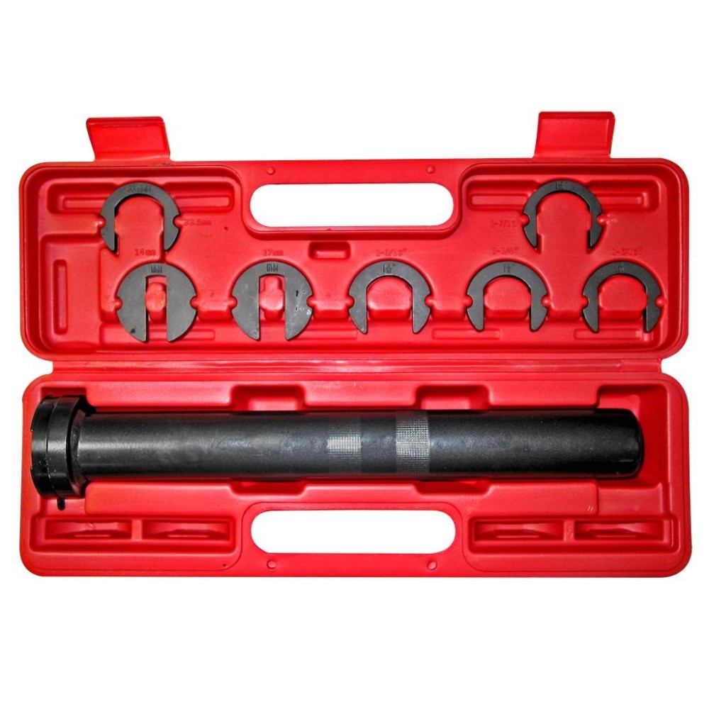 Juego de extracción e instalación de extremos de bastidor con 7 adaptadores