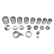 Juego de casquillos con piezas de presión, 20 piezas, por ejemplo para cojinetes silenciosos y casquillos ranurados.