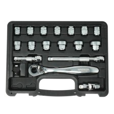 Juego de vasos con agujero perforado, 17 piezas.