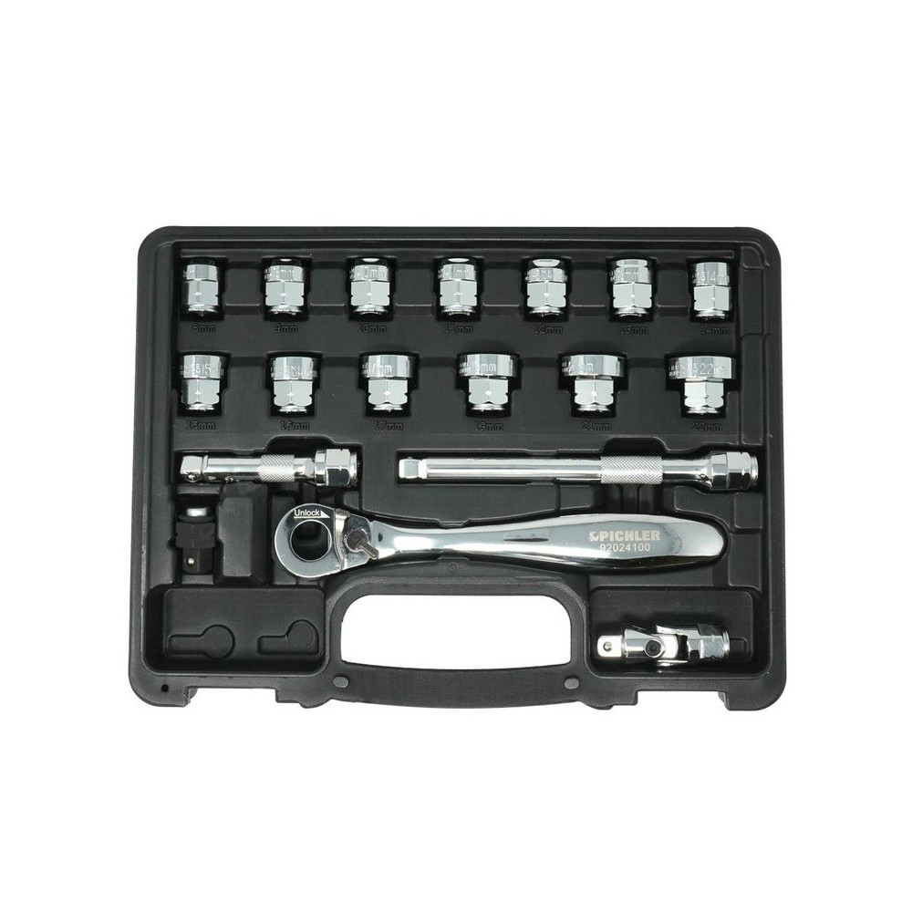 Juego de vasos con agujero perforado, 17 piezas.