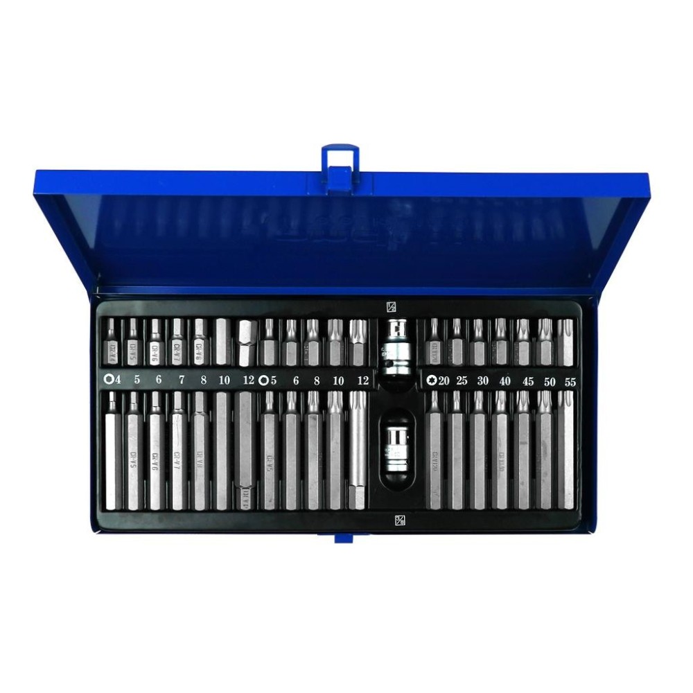 Juego de 40 puntas, entrada de 10 mm con 2 adaptadores de 1/2' y 3/8'