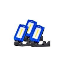 Luz de bolsillo LED plegable con función de rotación de 360°, 3 piezas.