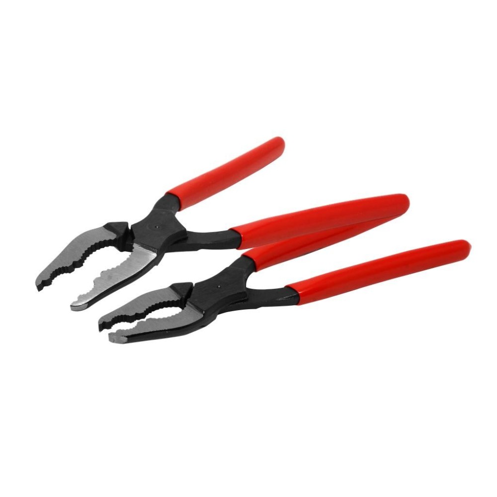 Juego de alicates cónicos para vehículos, 2 piezas, rectos y en ángulo de 20°, para conexiones de tornillos estrechos