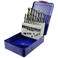 Juego de brocas para zurdos, 19 piezas, HSS-G DIN 338, en caja, de 1,0 a 10,0, 0,5