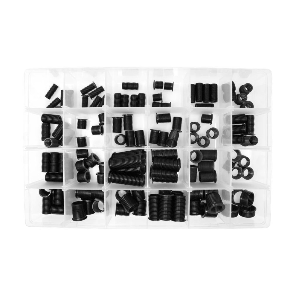 Juego de casquillos roscados, 120 piezas, con y sin brida, rosca interior M6 - M14