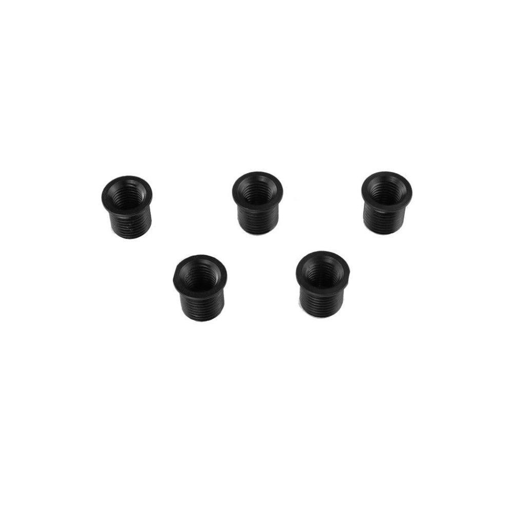 Casquillos roscados con brida, paquete de 5, rosca hembra M8x1,0 / rosca macho M10x1,0, longitud: 11 mm