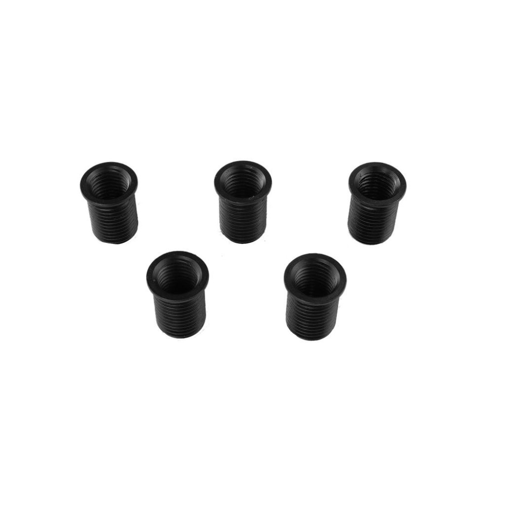 Casquillos roscados con brida, paquete de 5, rosca hembra M10x1,25 / rosca macho M12x1,25, longitud: 17 mm