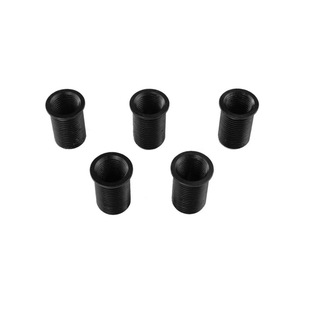 Casquillos roscados con brida, paquete de 5, rosca hembra M10x1,0 / rosca macho M12x1,0, longitud: 19 mm