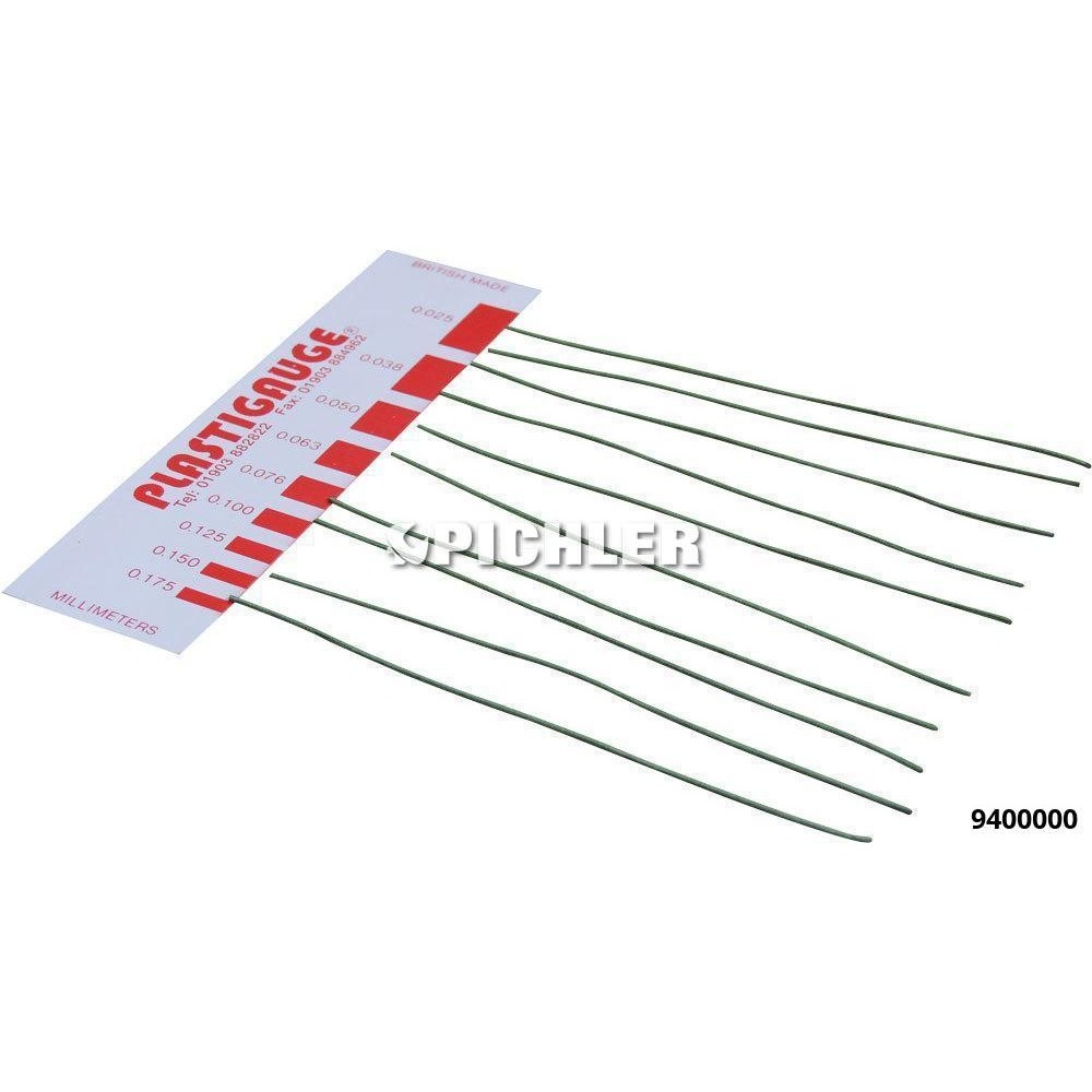 Tiras de precisión, Plastigauge verde 0,175 mm - 0,500 mm, PU 10 unidades