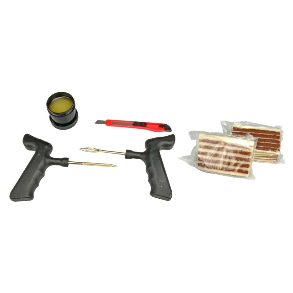 Kit de reparación de neumáticos 'EZ SEAL' para coches, en estuche con 60 mechas de 100 mm de largo