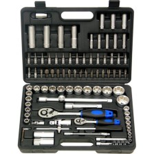 Juego de llaves de tubo combinadas de 95 piezas, 1/4' + 1/2' métricas, cortas/largas, trinquete, actuador