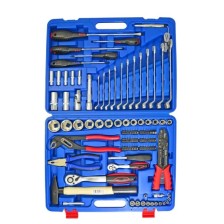 Maletín de herramientas universal, 105 piezas, alicates de 1/4' + 1/2', destornilladores