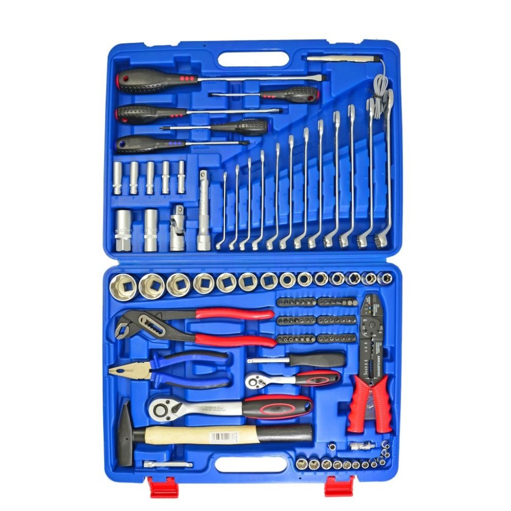 Maletín de herramientas universal, 105 piezas, alicates de 1/4' + 1/2', destornilladores