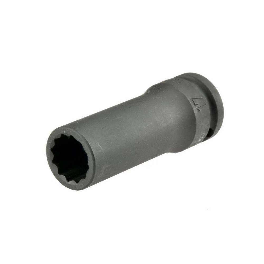 Dado de impacto de 1/2' de largo SW 17, 12 puntas, longitud 80 mm 14305M 17 mm