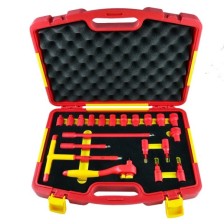 Juego de llaves de vaso VDE de 3/8', 20 piezas, 1000 V, IEC 60900, homologado por VDE-GS