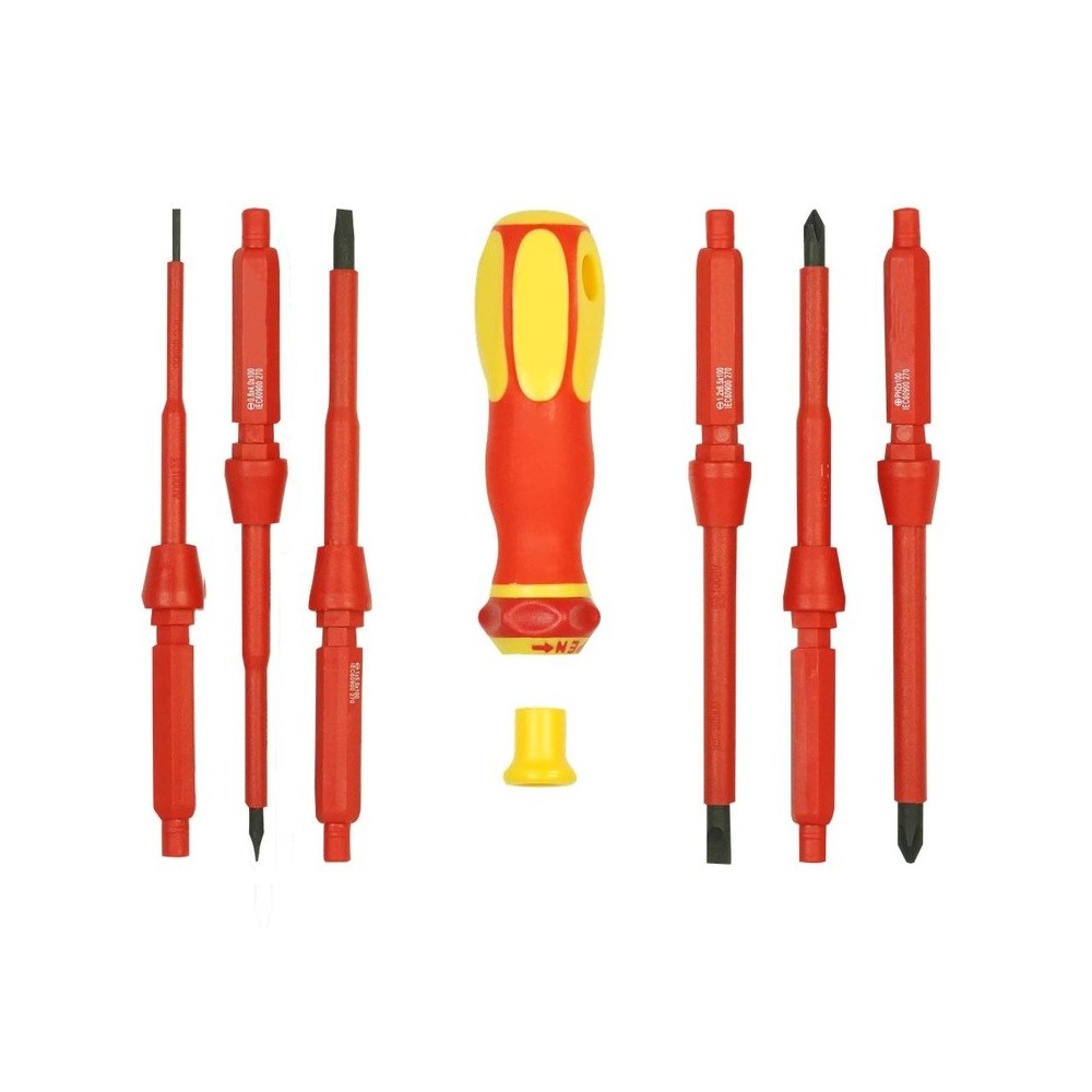 Juego de destornilladores VDE, 7 piezas, 1000 V, IEC 60900, VDE-GS probado según: DIN EN60900:2005-01 - EN60900