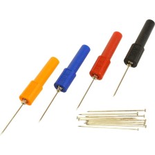 Juego de agujas de sonda, punta flexible, cuatro conectores de 4 mm codificados por colores