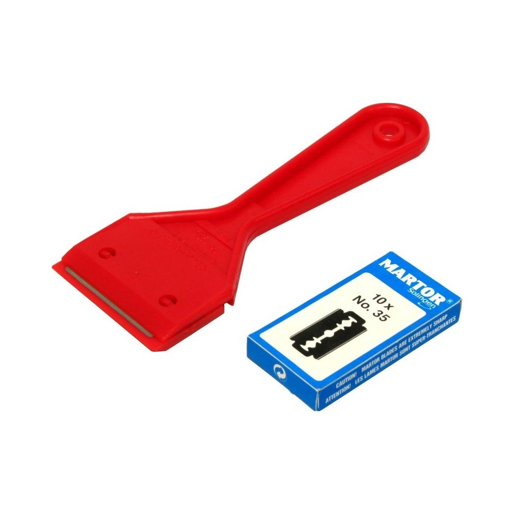 Kit de reparación de cristales de coche con raspador y cuchillo