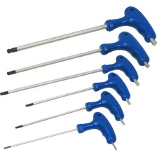 Juego de llaves hexagonales con mango en T y punta de bola, 6 piezas